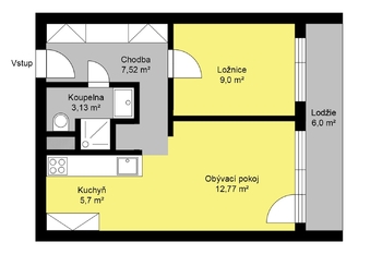 Pronájem bytu 2+kk v osobním vlastnictví 44 m², Kolín