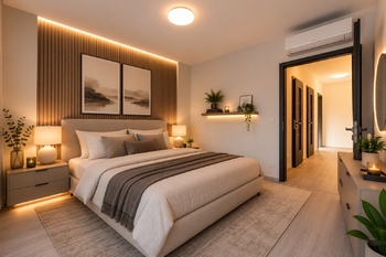 vizualizace ložnice - Prodej domu 115 m², Praha 6 - Přední Kopanina