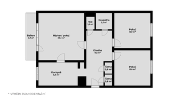 Prodej bytu 3+1 v osobním vlastnictví 75 m², Brno