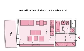 Pronájem bytu 1+kk v osobním vlastnictví 32 m², Brno