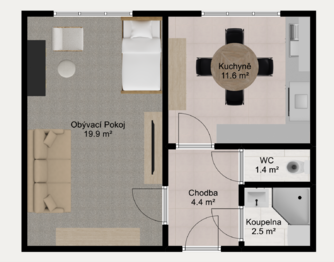 Prodej bytu 1+1 v osobním vlastnictví 41 m², Jindřichův Hradec