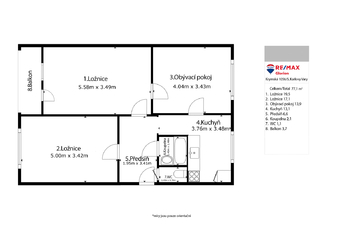 Prodej bytu 3+1 v osobním vlastnictví 73 m², Hroznětín