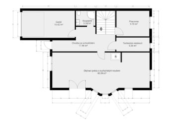 Půdorys - Přízemí - Prodej domu 178 m², Tatce