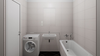 vizualizace koupelny - Prodej bytu 3+kk v družstevním vlastnictví 72 m², Praha 9 - Prosek