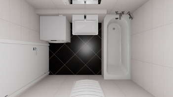 vizualizace koupelny - Prodej bytu 3+kk v družstevním vlastnictví 72 m², Praha 9 - Prosek