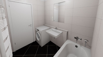 vizualizace koupelny - Prodej bytu 3+kk v družstevním vlastnictví 72 m², Praha 9 - Prosek