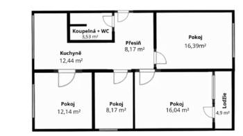Prodej bytu 4+1 v osobním vlastnictví 77 m², Chomutov