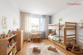Pokoj - vizualizace - Prodej bytu 3+kk v osobním vlastnictví 69 m², Říčany