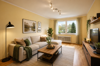 obývací pokoj - Prodej bytu 3+1 v osobním vlastnictví 66 m², České Budějovice 