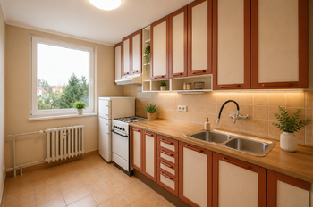 kuchyně - Prodej bytu 3+1 v osobním vlastnictví 66 m², České Budějovice