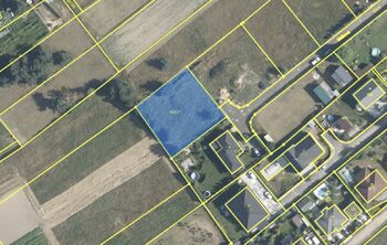 Katastrální mapa pozemku.  - Prodej pozemku 1087 m², Tišice