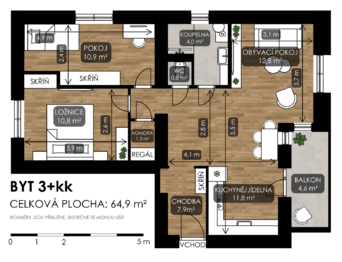 Prodej bytu 3+kk v osobním vlastnictví 65 m², Ostrava