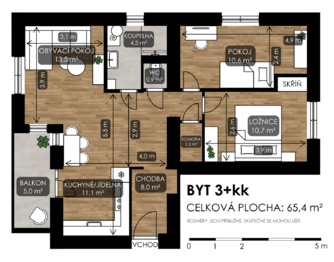 Prodej bytu 3+kk v osobním vlastnictví 65 m², Ostrava