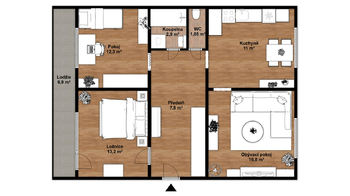 Prodej bytu 3+1 v osobním vlastnictví 68 m², Most