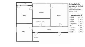 Prodej bytu 3+1 v osobním vlastnictví 66 m², Česká Lípa