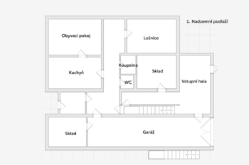 1 nadzemní podlaží - Prodej nájemního (činžovního) domu 621 m², Trutnov