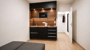 Kuchyně - Pronájem bytu 1+kk v osobním vlastnictví 25 m², Praha 4 - Krč 