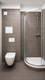 Toaleta + koupelna - Pronájem bytu 1+kk v osobním vlastnictví 25 m², Praha 4 - Krč