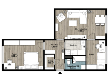 Prodej bytu 3+1 v osobním vlastnictví 61 m², Děčín