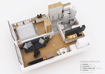 Prodej bytu 2+kk v osobním vlastnictví 43 m², Praha 4 - Háje