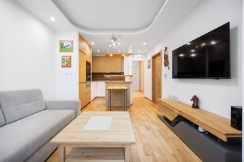 Obývací pokoj s kuchyňským koutem - Pronájem bytu 2+kk v družstevním vlastnictví 48 m², Praha 4 - Chodov 