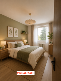 Pokoj - vizualizace - Prodej bytu 3+1 v družstevním vlastnictví 69 m², Praha 8 - Čimice