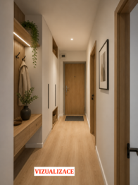 Předsíň - vizualizace - Prodej bytu 3+1 v družstevním vlastnictví 69 m², Praha 8 - Čimice