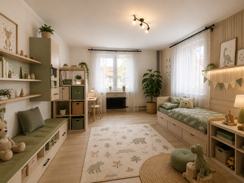 vizualizace dětský pokoj - Prodej obchodních prostor, Vykáň