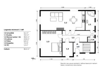 Půdorys 1.NP - Prodej domu 193 m², Brandýs nad Labem-Stará Boleslav