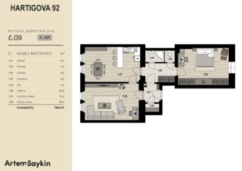 Prodej bytu 3+kk v osobním vlastnictví 79 m², Praha 3 - Žižkov