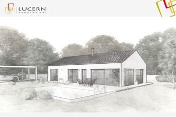 Vizualizace dřevostavby Lucern - Prodej pozemku 967 m², Rostoklaty