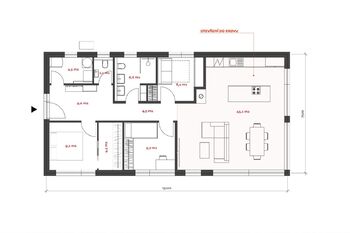 Půdorys dřevostavby Lucern - Prodej pozemku 967 m², Rostoklaty