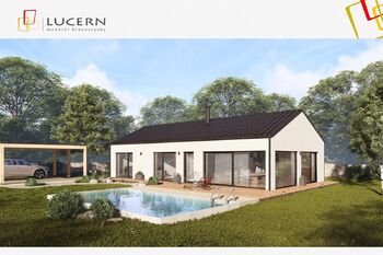 Vizualizace dřevostavby Lucern - Prodej pozemku 967 m², Rostoklaty