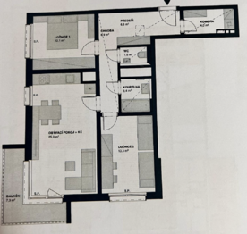 Pronájem bytu 3+kk v osobním vlastnictví 80 m², Praha 4 - Kamýk
