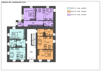 studie přízemí  - Prodej nájemního (činžovního) domu 590 m², Kovářská
