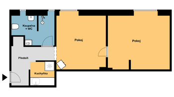 plánek  - Prodej bytu 2+kk v osobním vlastnictví 42 m², Jeseník