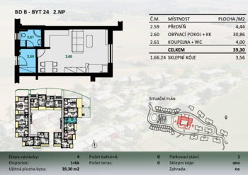 Pronájem bytu 1+kk v osobním vlastnictví 39 m², Lavičky