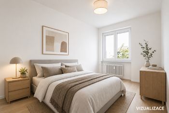 ložnice vizualizace - Pronájem bytu 3+kk v osobním vlastnictví 53 m², Praha 4 - Záběhlice