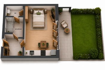 Pronájem bytu 1+kk v osobním vlastnictví 64 m², Praha 9 - Letňany