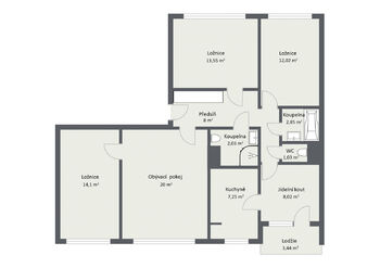 Prodej bytu 4+1 v osobním vlastnictví 90 m², Praha 5 - Hlubočepy