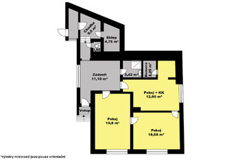 Orientační půdorys - Prodej domu 80 m², Rožďalovice