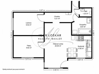 Prodej bytu 3+kk v osobním vlastnictví 51 m², Drásov
