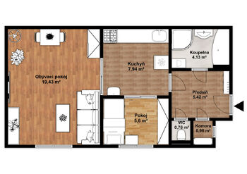 Prodej bytu 2+1 v družstevním vlastnictví 52 m², Ostrava