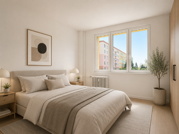 vizualizace ložnice - Prodej bytu 2+1 v osobním vlastnictví 50 m², Plzeň