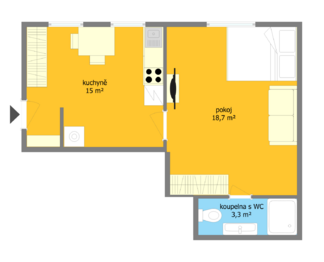 Pronájem bytu 1+1 v osobním vlastnictví 38 m², Brno