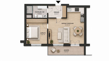 Pronájem bytu 2+kk v osobním vlastnictví 46 m², Praha 10 - Záběhlice