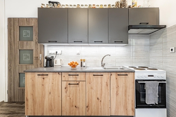 Kuchyňský kout. - Pronájem bytu 1+1 v osobním vlastnictví 37 m², Jindřichův Hradec
