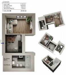 Pronájem bytu 1+1 v osobním vlastnictví 37 m², Černošice