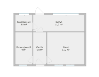 Orientační půdorys domu - Prodej domu 48 m², Mohelno