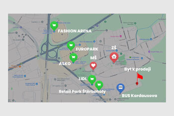 Umístění na mapě - Prodej bytu 1+kk v družstevním vlastnictví 54 m², Praha 10 - Dolní Měcholupy